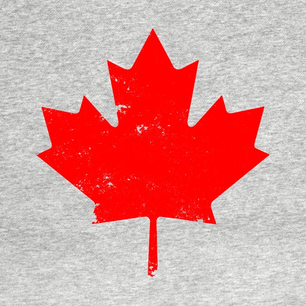 Red Distressed Canada Maple Leaf by DazzlingApparel